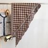 Autumn and winter bird grid imitation cashmere jacquard triangle scarf stacked shawl versatile small scarf warm multi-purpose scarf