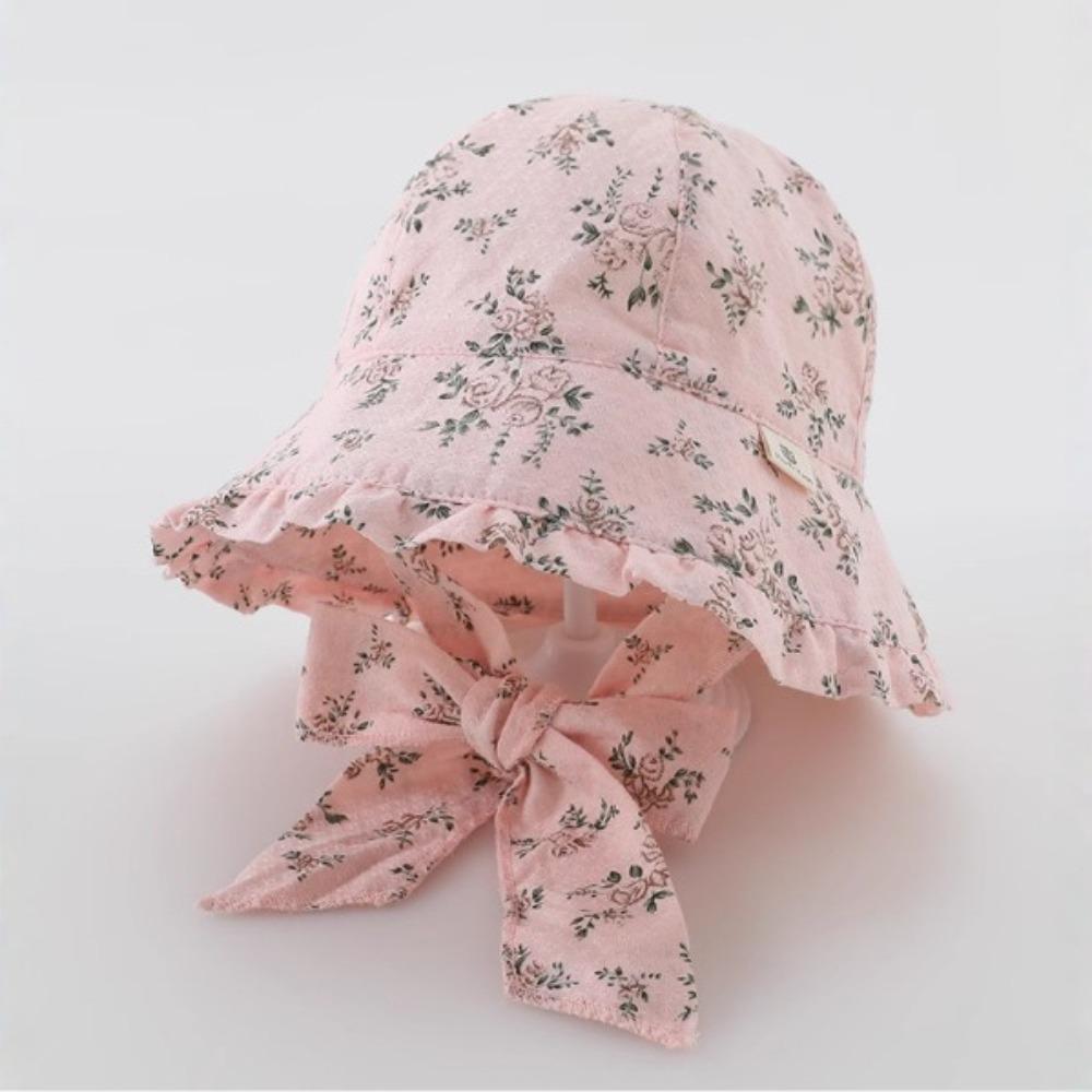

with Chin Strap Infant Sun Hat Cotton Sun Protection Hat Retro Baby Fisherman Hat рожевий