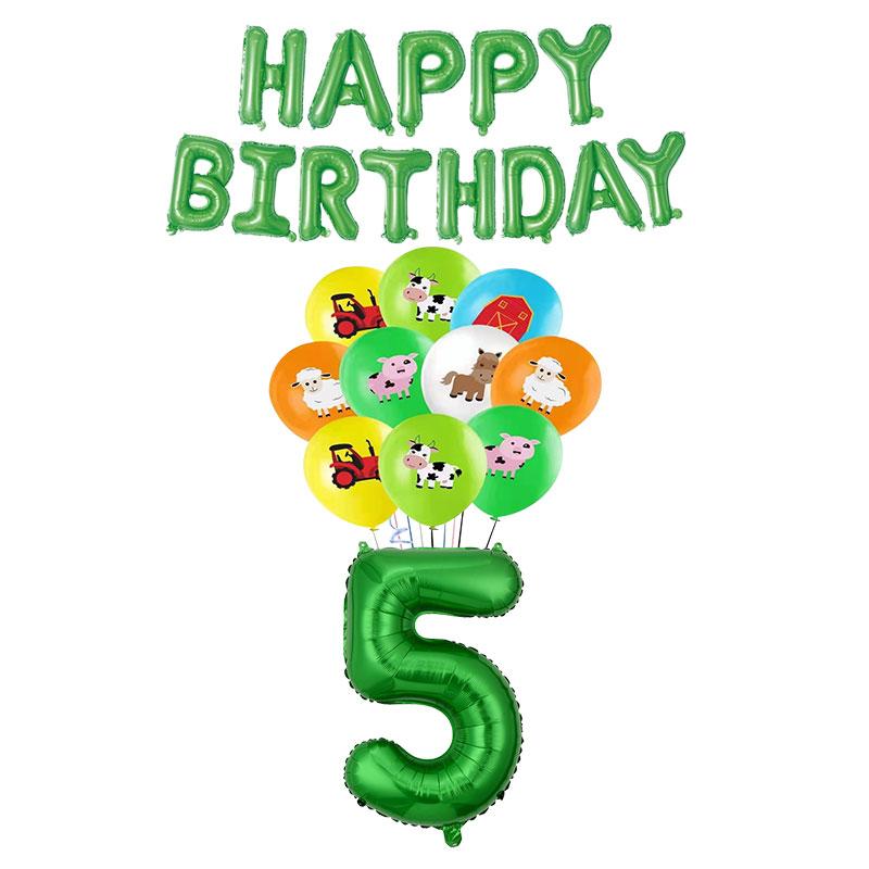 Farm Cartoon Animals Birthday Decoration Party Supplies Tableware Balloons Cup Plates Set Backdrop Banner Birthday Cake Deco Kit