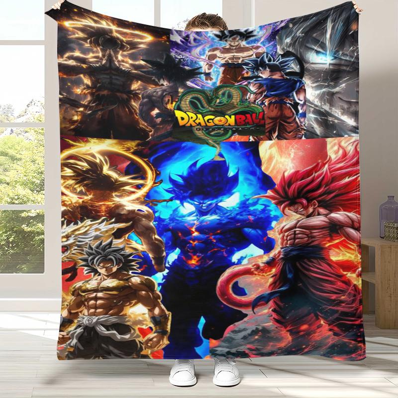 

Anime D-Dragon Ball Game Cartoon Flannel Blanket,Ultra Soft Warm Plush Throw for Home Bedroom Bed Sofa Cover Office Camping 75x90cm