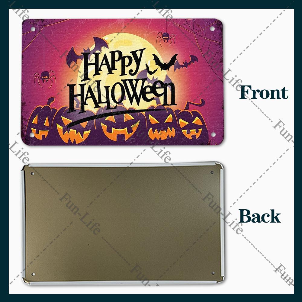 Halloween Shabby Chic Home Bar Festival Vintage Wall Decor Metal Tin Signs Pub Tavern Retro Pumpkin Decorative Plate 20x30cm