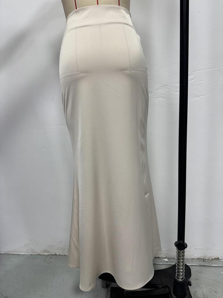 European & American Women's Imitation Silk Long Skirt, 2025 Spring/Autumn Collection