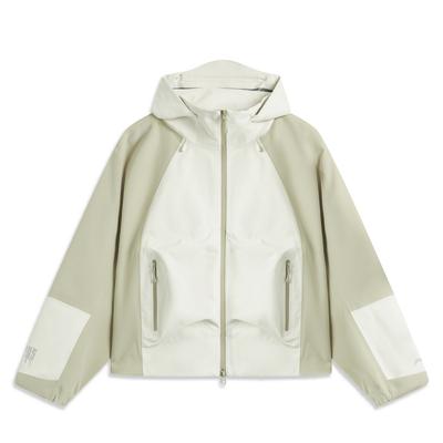 Li Ning CF Su Wan Long Jia Breath Series Waterproof Windproof Outdoor Hiking Hard Shell Jacket Women Jacket White AEMU040-2