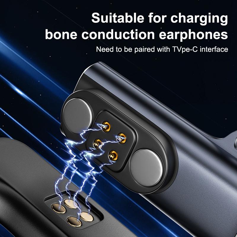 Type C Bone Conduction Magnetic Headphones Charger Adapter For Yuansea X18Pro Langsdom Airwave Pro Dailing S900 Nank Runner 4