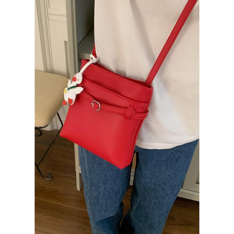Summer fashion small bag women 2025 new fashion bucket bag lychee pattern shoulder bag crossbody mobile phone bag