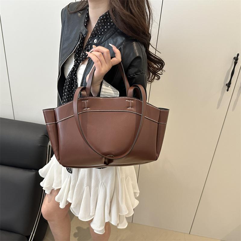 Casual Tote Bag Set Solid Color Large Capacity Handbag Versatile Commuting Bags Armpit Shoulder Bag For Women Gifts
