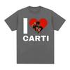 I Love Playboi Carti Rapper Graphic Tshirt Unisex Women Harajuku Y2k Short Sleeve Tshirt Male Hip Hop Oversized T Shirt Streetwear