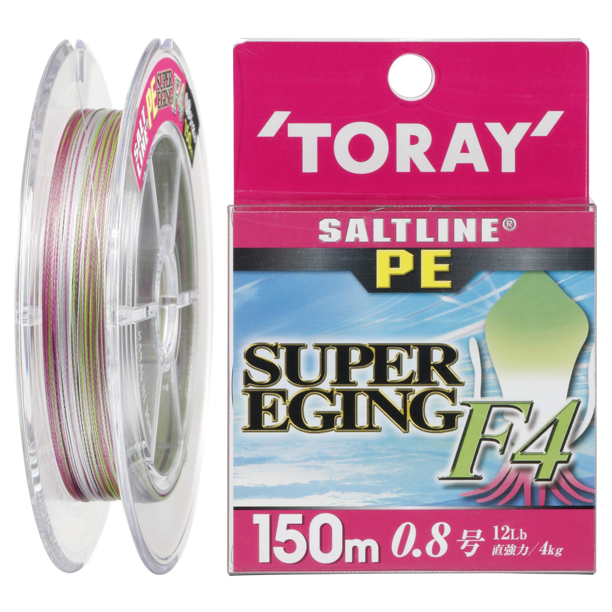 

TORAY PE Line Salt Line PE Super Egging F4 150m 12lb 4kg 4 pieces 3 colors 0.8