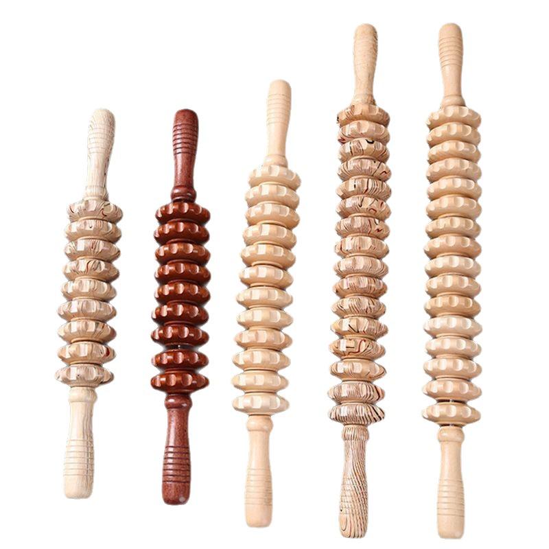 Wooden Full-Body Meridian Massage Roller for Yoga and Fitness