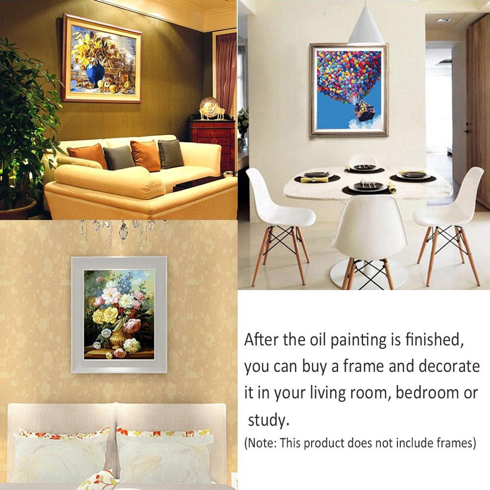Buy Paris Street DIY Digital Oil Painting By Numbers Painted On Canvas ...