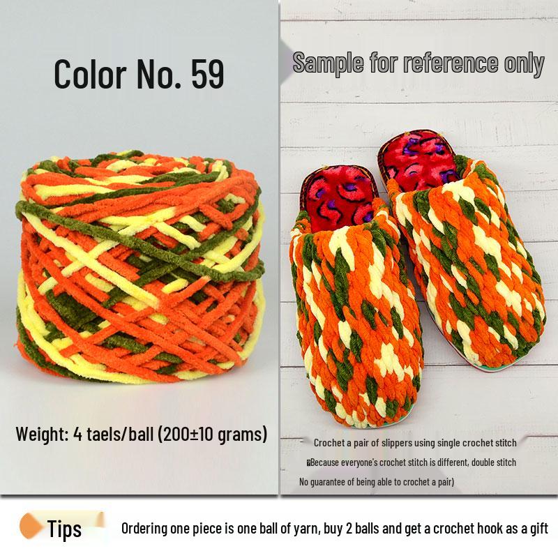 Plush Wool Yarn for Hand-Knitted Crochet Shoes & Slippers