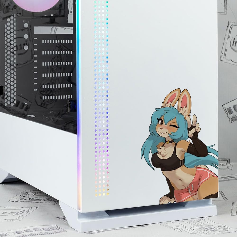 5.1" Kawaii Furry Car Stickers Anime Decals for Laptop Water Bottle Windows Guitar Fuel Tank Cap Sunscreen