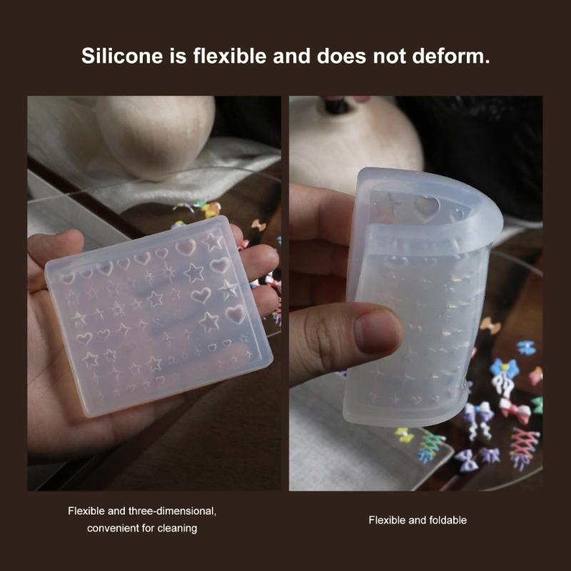 Reusable Soft Silicone 3D Nail Mold Kit With Embossing Designs Professional Manicure Tool