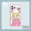 Cute Sailor Moon Water Ice Moon Apple 16 Summer Mobile Phone Case iPhone17 Anti-drop Ultra-thin Transparent Soft Case