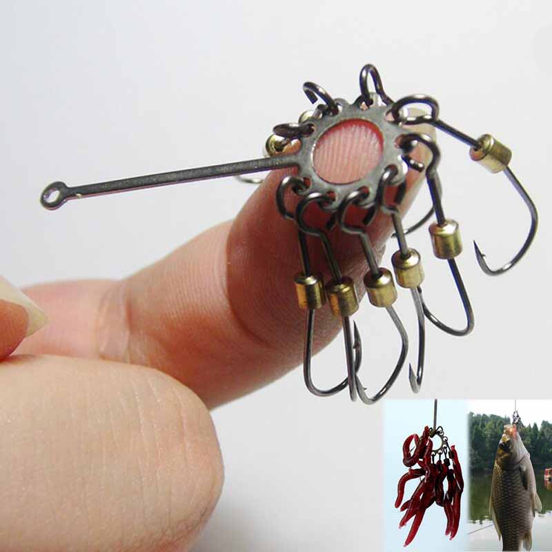 Carp Bait Fishhooks High Carbon Steel Sharp Explosion Hook Tackle Jig Hooks Set Carp Fishing Multi Hook Accessories #6 #8 With Hose Carbon Steel