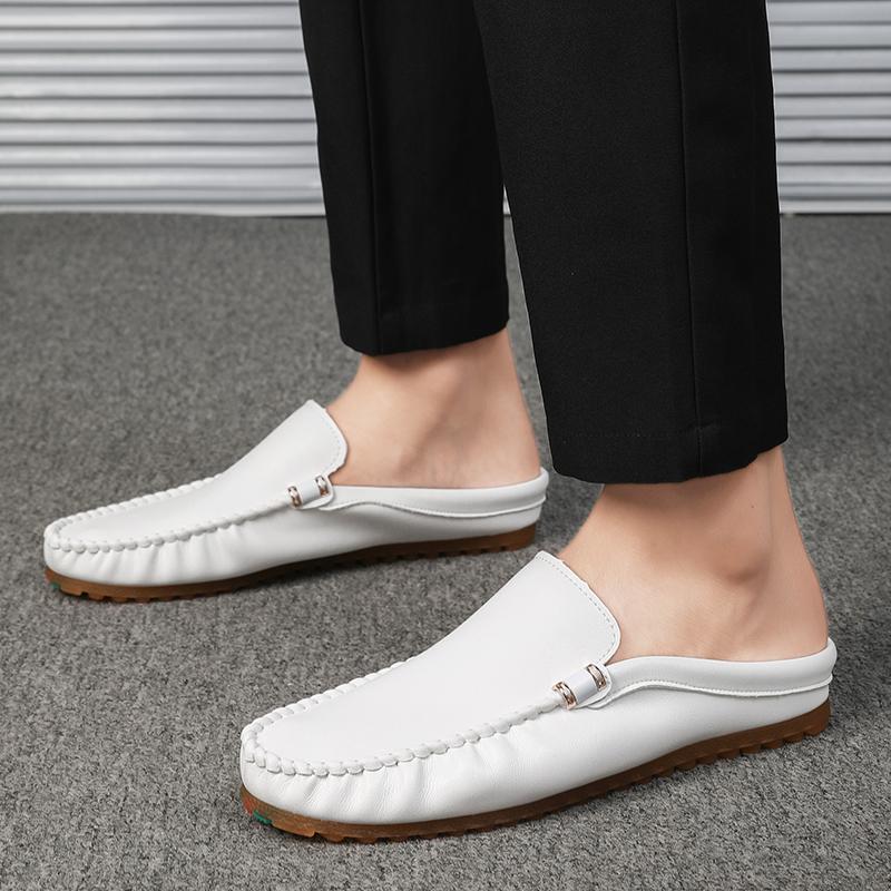 Fashion All-match Luxury Brand Male ShoesLightweight for Men Muller New Arrival Outdoor Men Casual Shoes Leather Mens Slip On Shoes