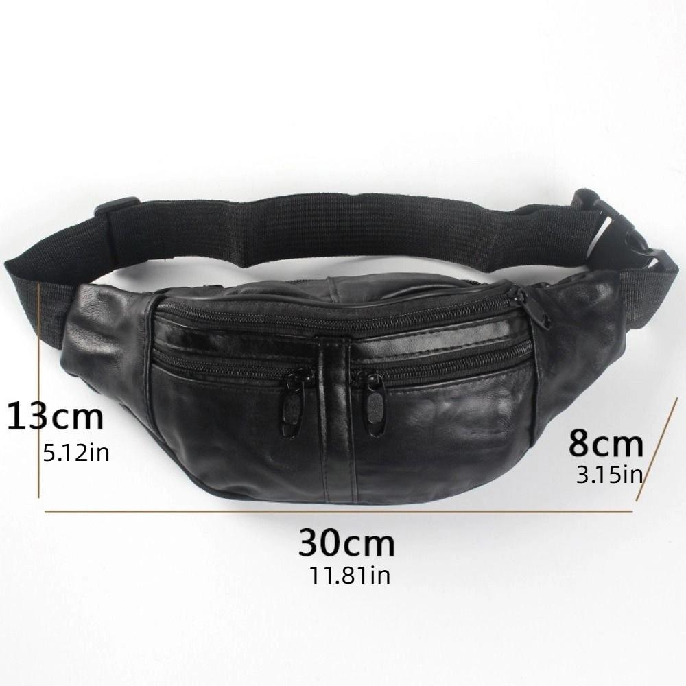 Large Capacity Men's Waist Bag Leather Multifunctional Casual Fanny Bag Multi-layers Quick Release Travel Chest Bag Camping