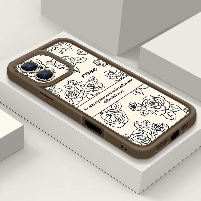 Rose Flowers Candy Color Phone Case For iPhone 16 Pro Max 16e 14 15 Pro Max Plus 13 12 11 Pro 7 8 XR X XS Shockproof Bumper TPU Silicone Cover