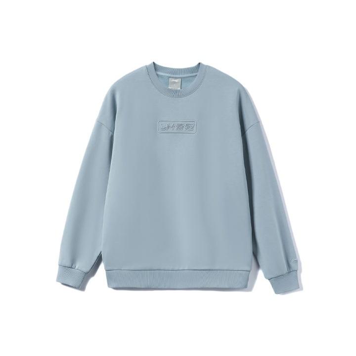 Li-Ning Training Series Logo Round Neck Pullover Long Sleeve Sweatshirt Unisex sweatshirt William-Blue AWDRB76-5