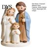 Hand Painted Nativity Decor Christmas Scene Figurine, Cartoon Manger Baby Jesus Resin Craft Religious Blessing Gifts for Home, Creative Indoor Holiday
