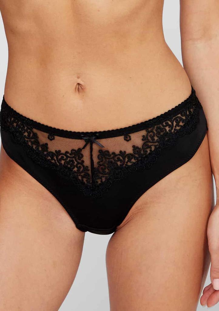 Black Women's Panties Made of Smooth Microfiber with Elegant Embroidery 3513 Eva Kleo