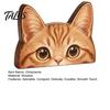 Charming Cat Statues for Room Peeking Orange Wooden Figurine, Cute Head Decoration, Handmade Gifts Lovers Natural Wood Tabletop Ornament, Gift