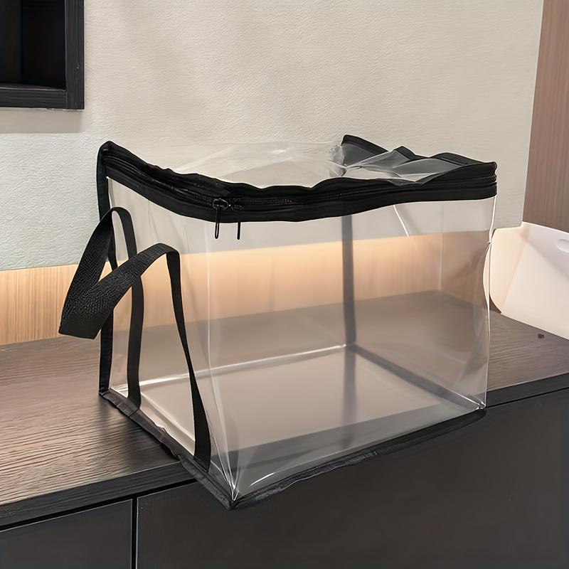 

1 Large Capacity Transparent PVC Storage Bag with Flip-Top Window - Multi-functional Book, Clothing, Snack Organizer