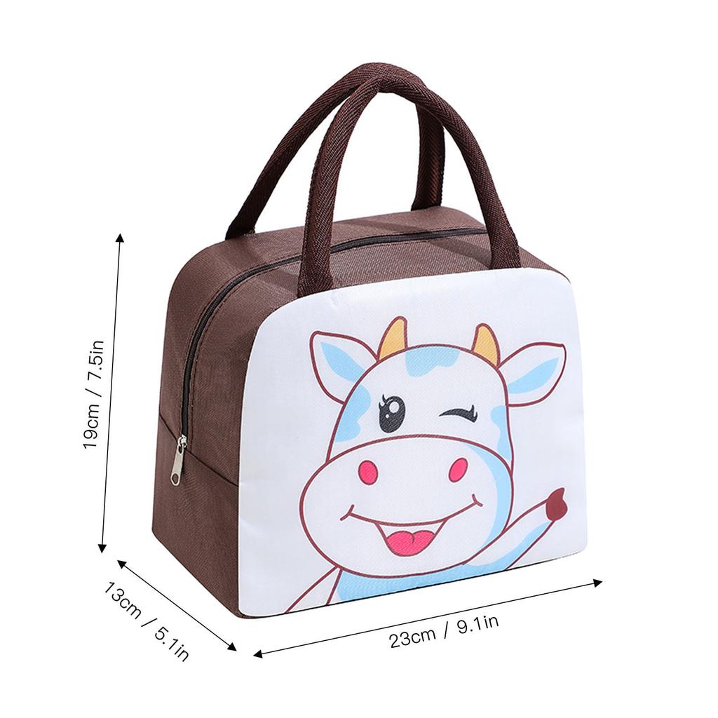 Lunch Bag Cute Cartoon Animal Pattern Waterproof Large Capacity Portable Thermal Insulation Lunch Box Bag for Women Men