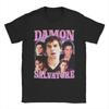 Damon Salvatore Ian Somerhalder TShirts for Unisex   Novelty Cotton Tees O Neck Short Sleeve T Shirts Graphic Printed Tops