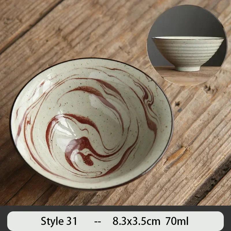 1PCS Chinese Traditional Ceramic Cone Teacup Anti Scaling Handmade Flowers Porcelain Tea Bowl Travel Meditation Cup Tea Set 70ml