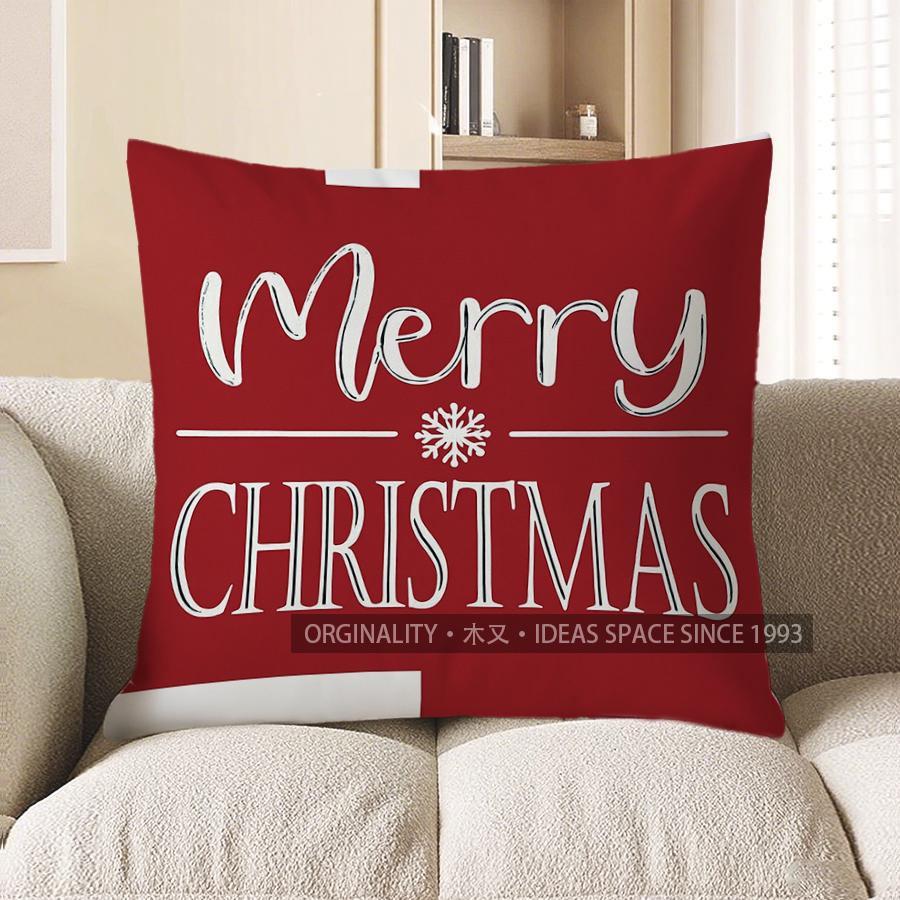 Home Decor Let It Snow Snowman Christmas Throw Pillow Pattern Cushion Cover Suitable For Sofa Bedroom Car Pillow Cover
