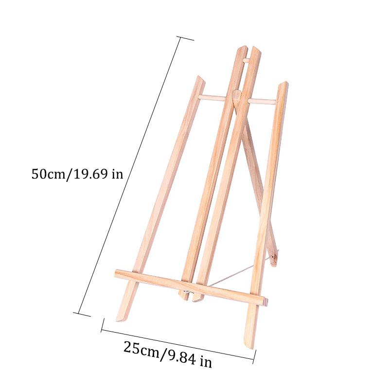 Holz Staffelei zum Malen, 20cm 24cm 30cm 40cm 50cm Höhe Klappbarer Tischständer Dreieckige Halterung, Malzubehör, 1 Stück HJ-02