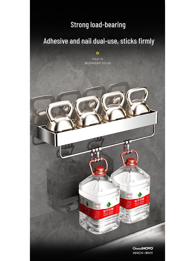 No-Drill Stainless Steel Bathroom Storage Rack 304 for Shower, Toilet, or Vanity Mirror.