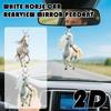 2D Acrylic Christmas Pendant Flat White Horse Car Pendant Pendant Chain Key Hanging Ornaments N5D7