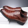 Men's leather shoes business dress genuine leather Korean version black 2025 new autumn soft surface platform wedding groom shoes