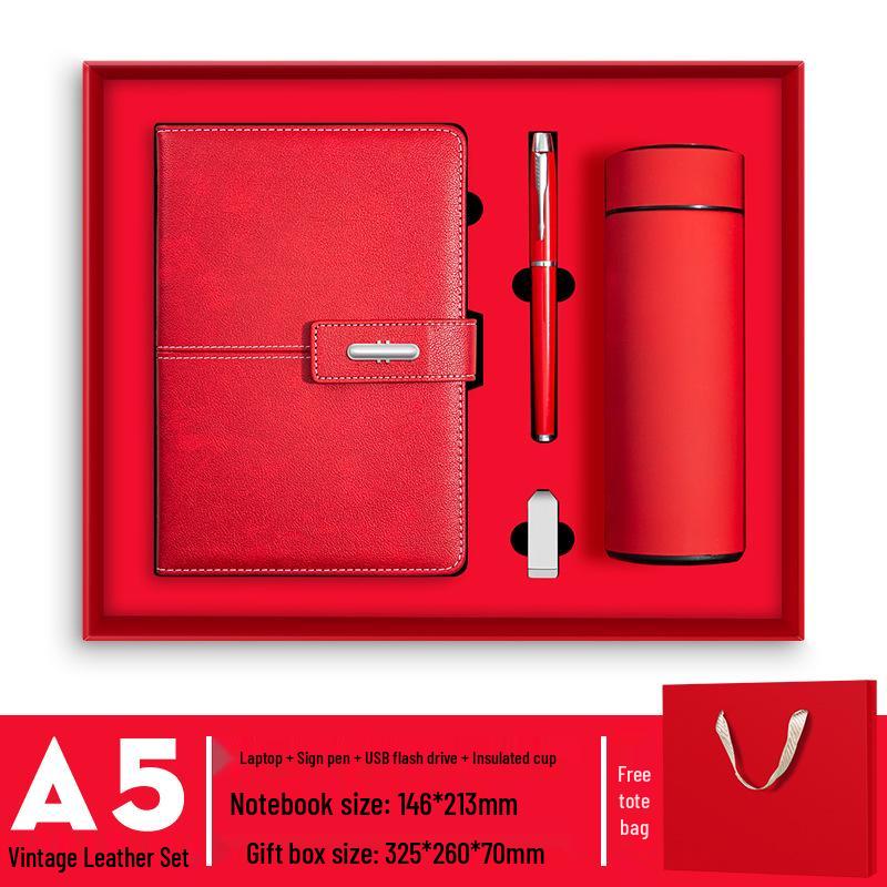 Set Regalo Blocco Note Business A5 Disponibile con Logo Personalizzato - Diario Ufficio di Alto Valore