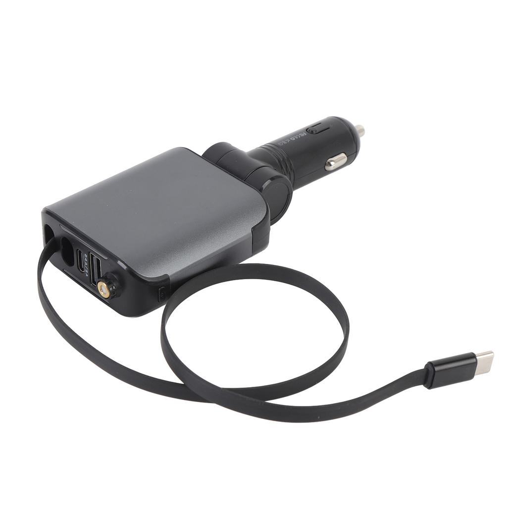 Zatahovací nabíječka do auta 120W USB C adaptér do auta Nabíječka do auta na telefon s 31,5palcovým kabelem Starlight