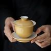 Ceramic Teacup White Porcelain Tea Tureen Handmade Solid Bowl Chinese Kung Fu Gongfu Gaiwan Retro Teaware Drinkware Tea Ceremony