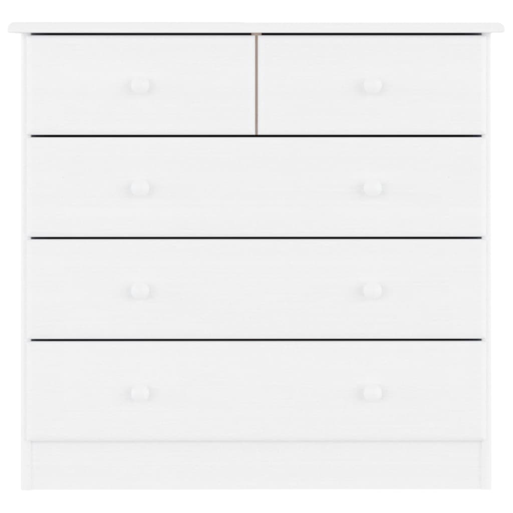 ALTA Chest of Drawers White 77 x 35 x 73 cm Solid Pine Wood