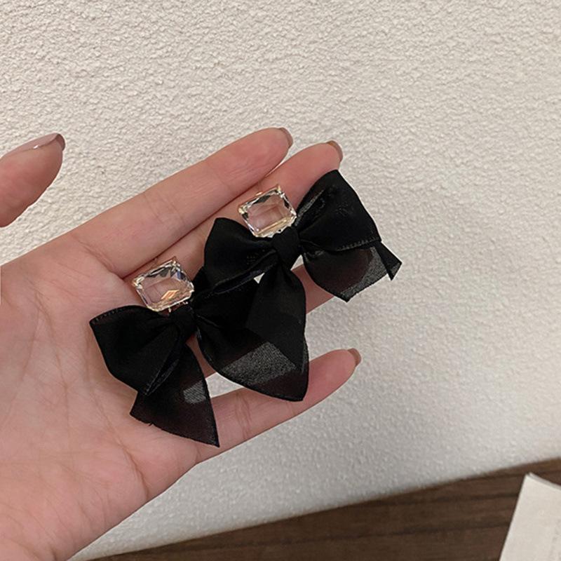 Exaggerated Big Bow Dainty Earrings Women S925 Silver Pin Korean Fairy Style Premium Dating Accessory Gift For Her