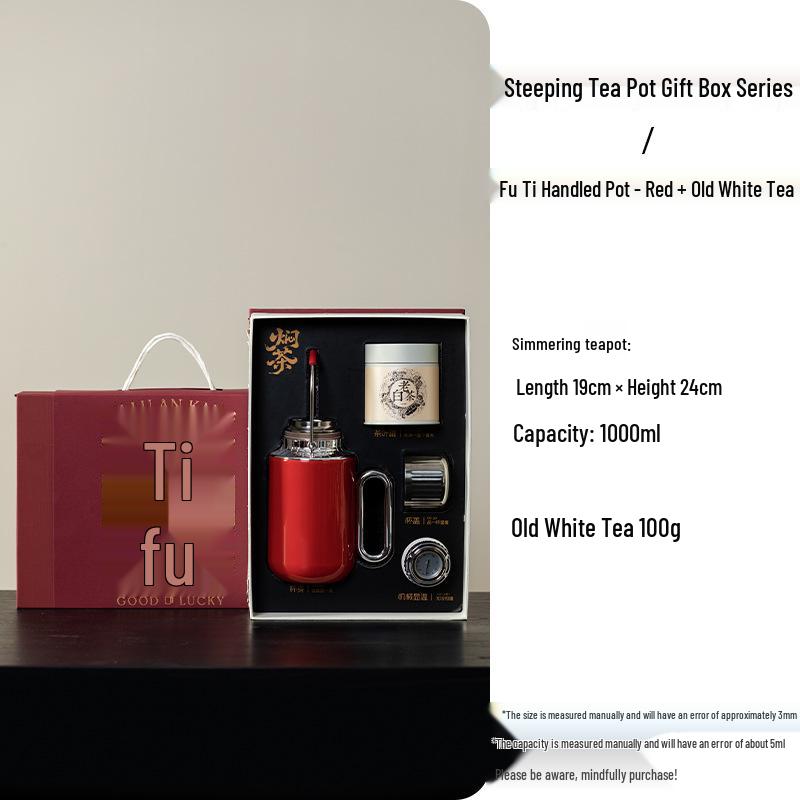 

Moji Red Handle Stainless Steel Stewing Teapot & Outdoor Insulated Water Bottle Gift Set