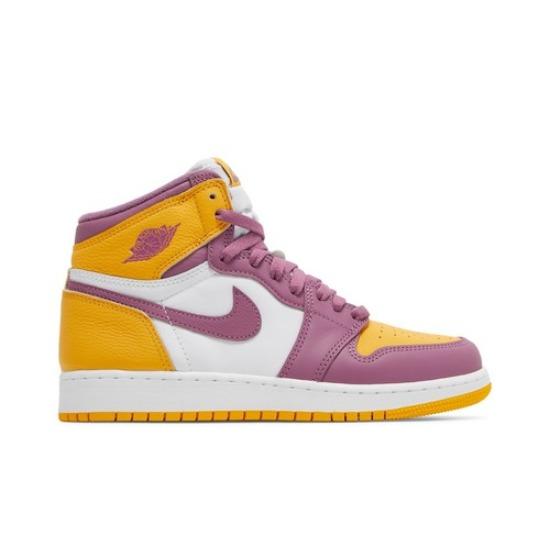 Air Jordan 1 Retro High OG University Gold and Light Bordeaux GS 575441-706