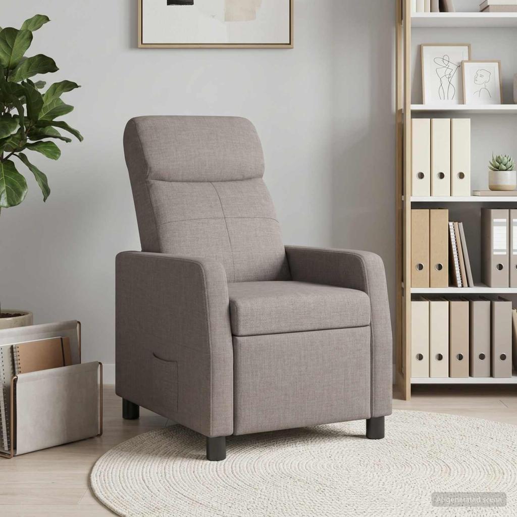 Recliner Armchair Taupe Fabric