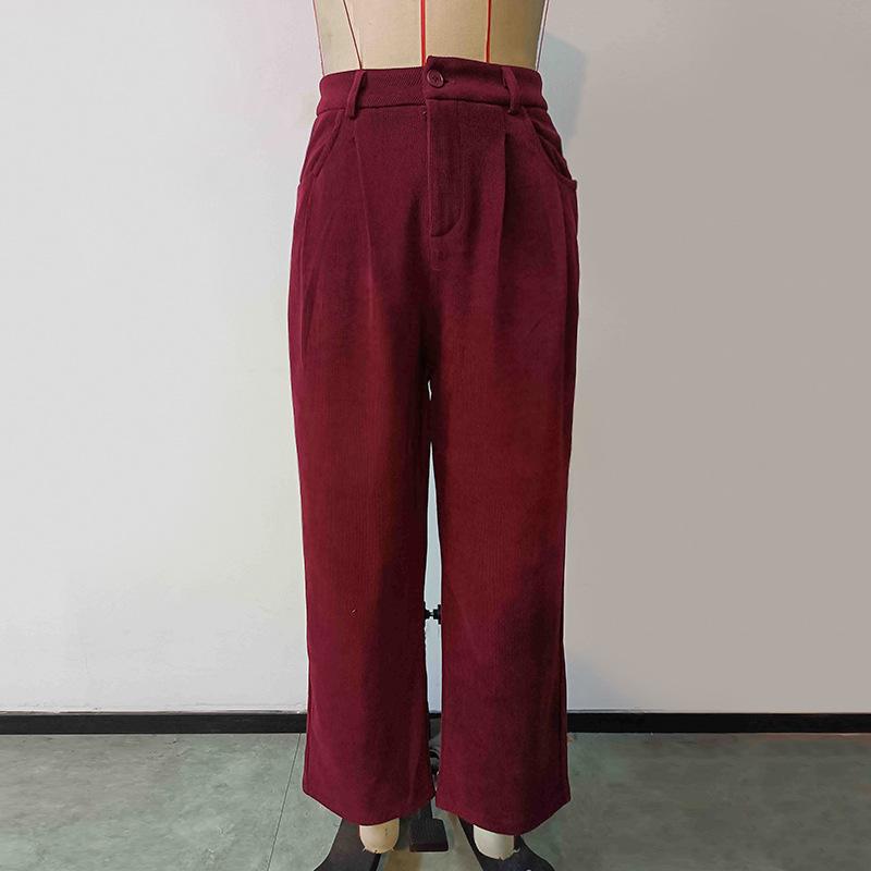 Women's Pant Solid Color Long Straight Loose Casual Wide Leg Pants