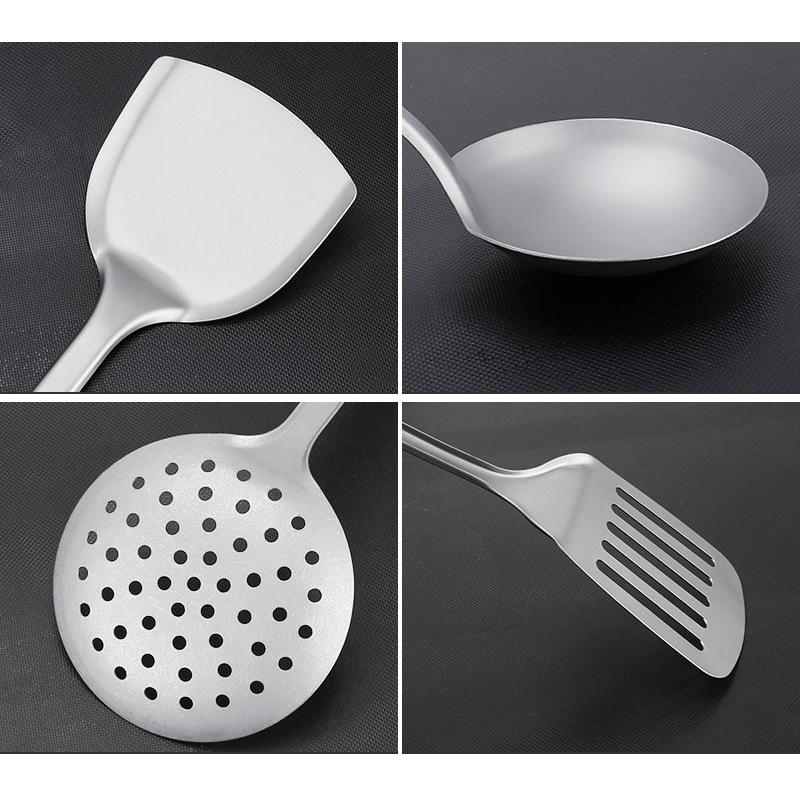 4 Pcs Durable Stainless Steel Wok Spatula Long Handle Kitchen Gadgets Kitchen Cooking Utensil Set Rice Spoon Ladle Cooking Tools