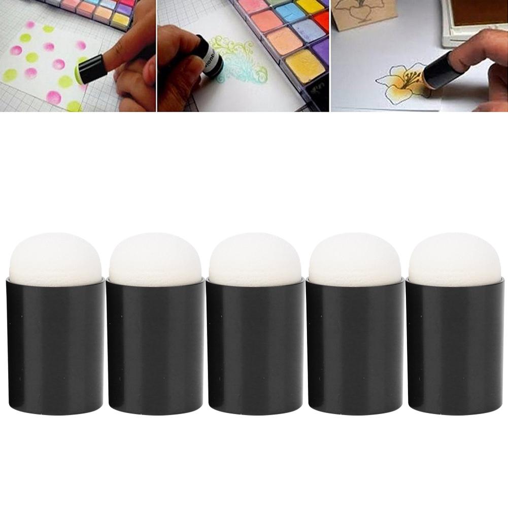 5 Pcs Sponge Finger Daubers Children Finger Painting Tool Plastic Pigment Scrawl Kit  less than br more than (5 Pcs bag