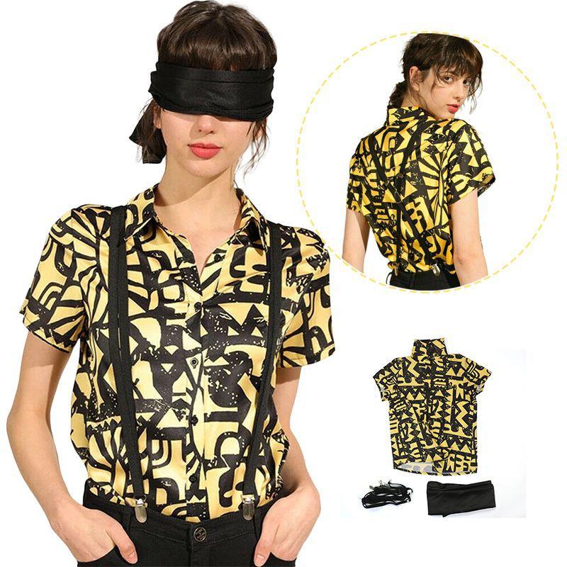 Mädchen Halloween Cosplay 3 Eleven Kostüm Shirt Träger Augenbinde