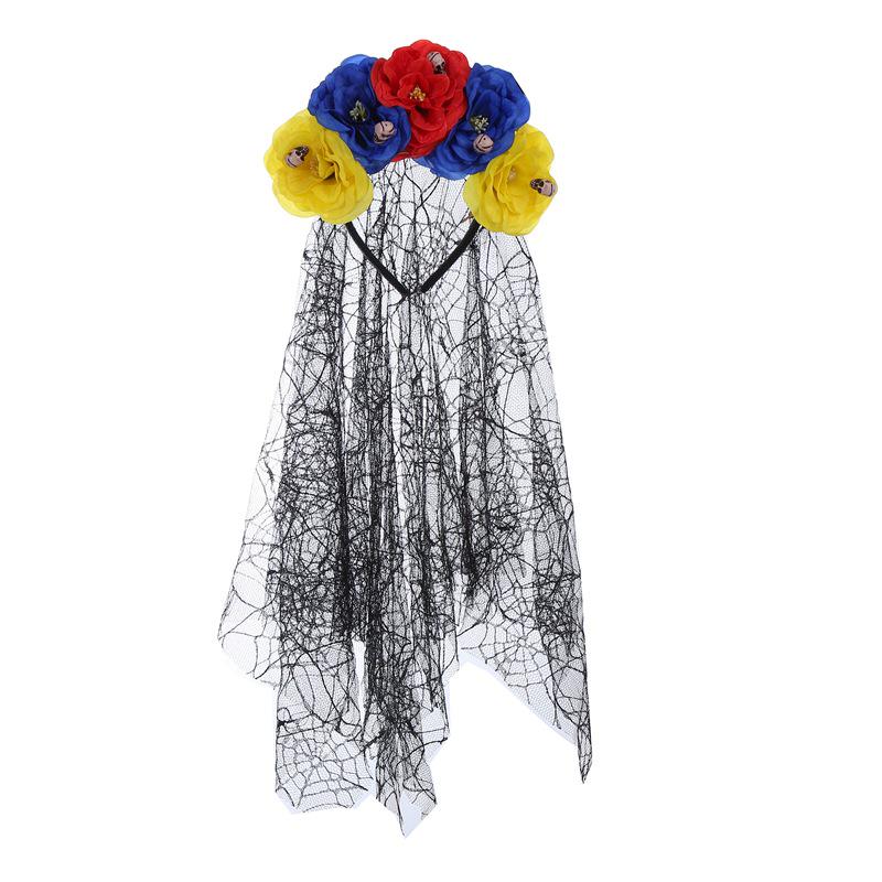 

European American Black Spider Web Headband: Halloween Skull Bride Party Accessory