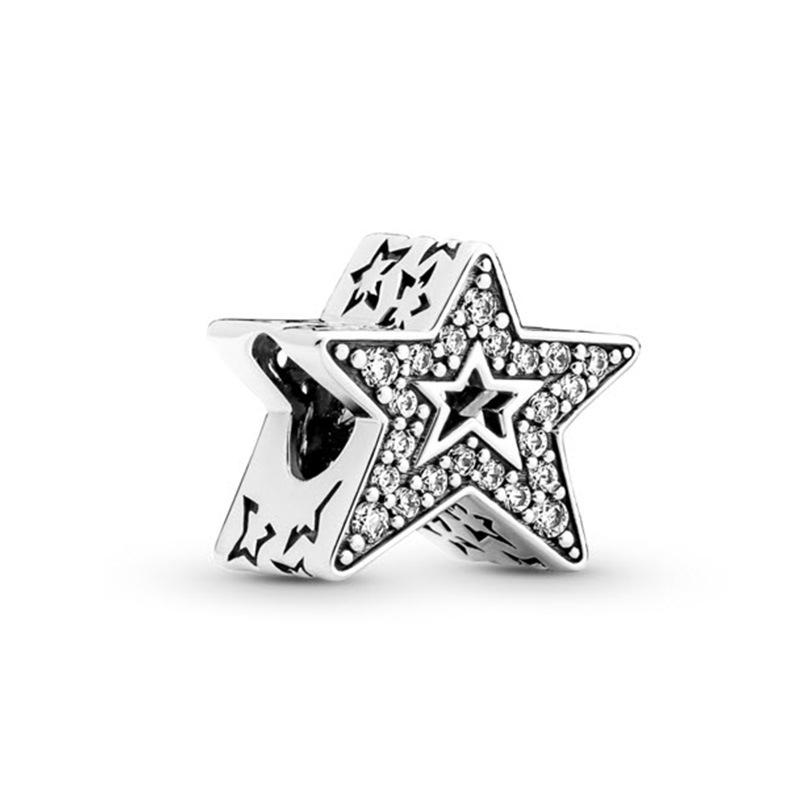 Fine Starry Sky Clip Beads Rocket Astronaut Dangle Fit Original  Bracelet DIY Moon Charm S925 Silver Jewelry Women Pendant