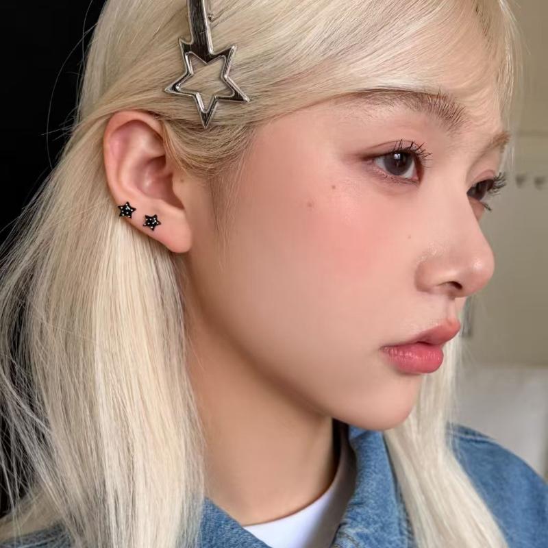 1 Paar Süße Polka Dot Stern Ohrstecker Hypoallergen Schraubverschlüsse Für Tägliches Tragen Lässige Ausflüge Schmuck